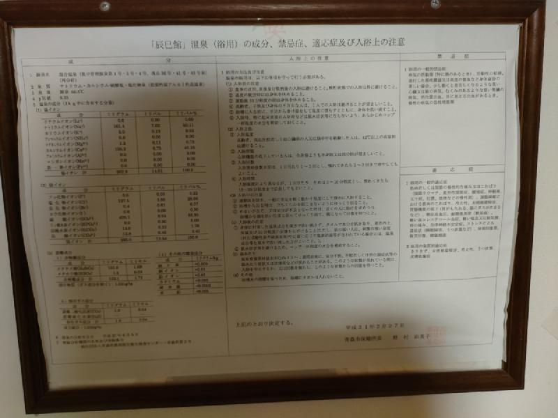 温泉分析表